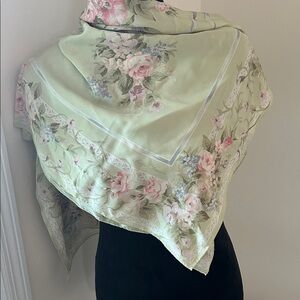 Ralph Lauren Pastel Floral Silk Scarf